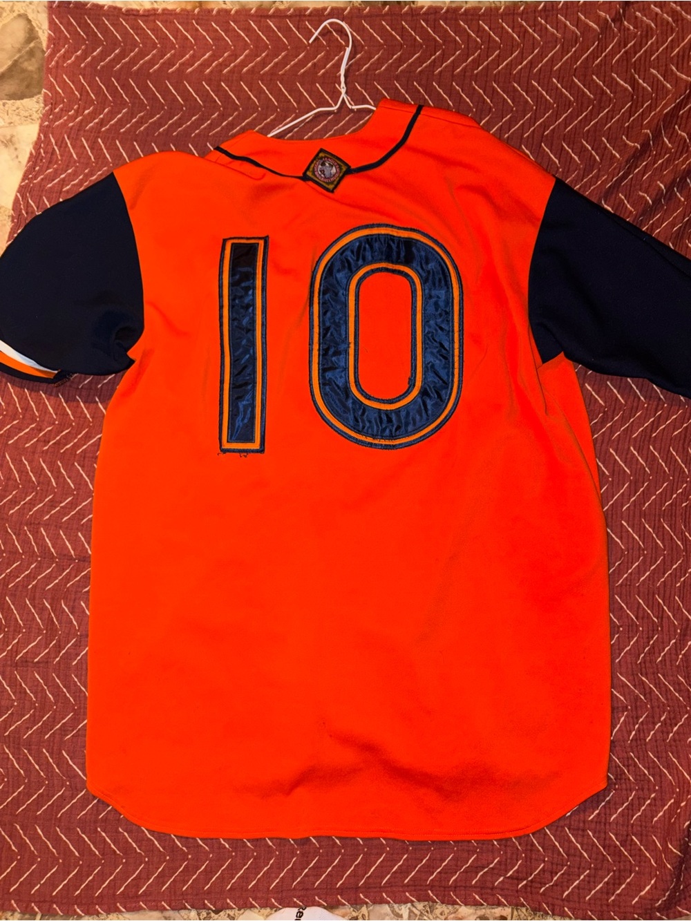 Orange Sport Jersey Top with Navy Accents